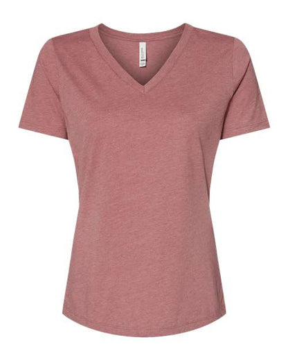 Ladies Heathered Soft Jersey Relaxed V-Neck T-shirt