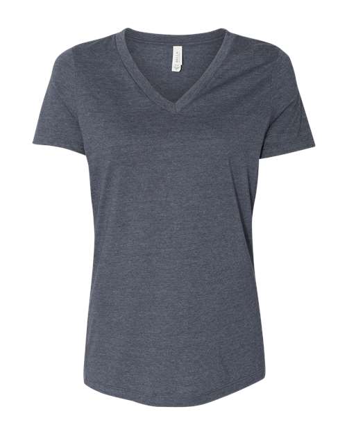 Ladies Heathered Soft Jersey Relaxed V-Neck T-shirt