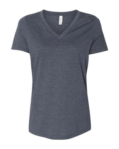 Ladies Heathered Soft Jersey Relaxed V-Neck T-shirt