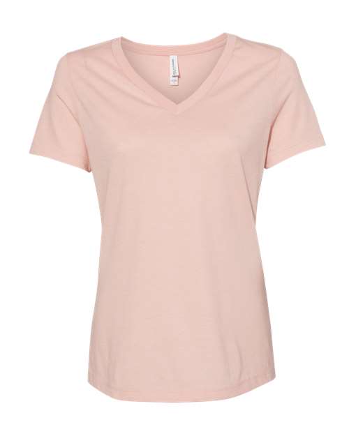 Ladies Heathered Soft Jersey Relaxed V-Neck T-shirt