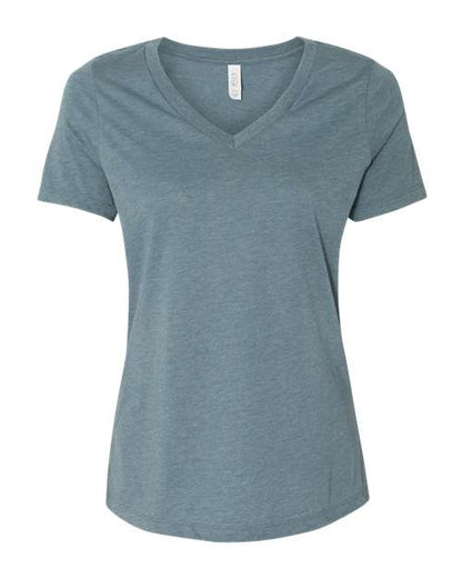 Ladies Heathered Soft Jersey Relaxed V-Neck T-shirt