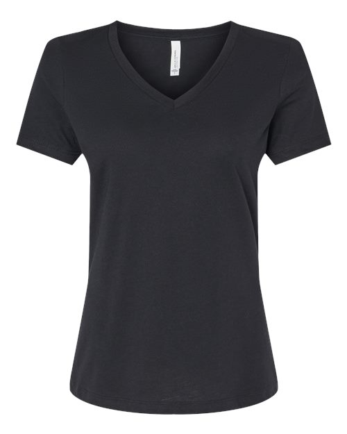 Ladies Heathered Soft Jersey Relaxed V-Neck T-shirt