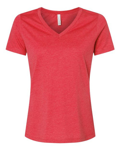 Ladies Heathered Soft Jersey Relaxed V-Neck T-shirt
