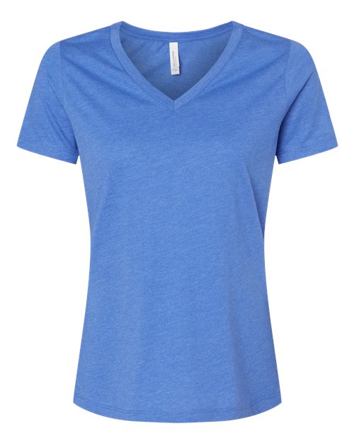 Ladies Heathered Soft Jersey Relaxed V-Neck T-shirt