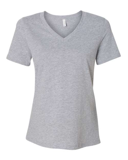 Ladies Heathered Soft Jersey Relaxed V-Neck T-shirt