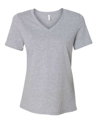 Ladies Heathered Soft Jersey Relaxed V-Neck T-shirt