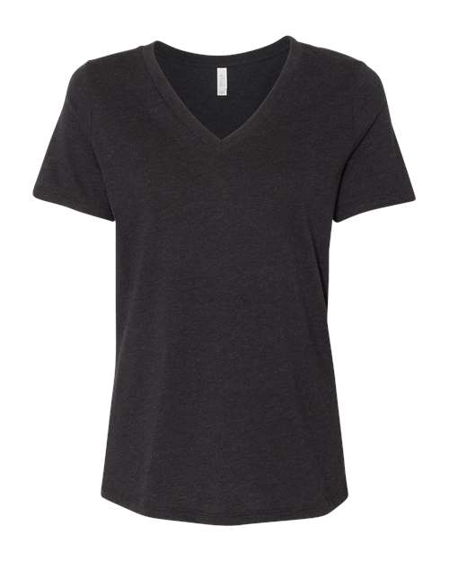 Ladies Heathered Soft Jersey Relaxed V-Neck T-shirt