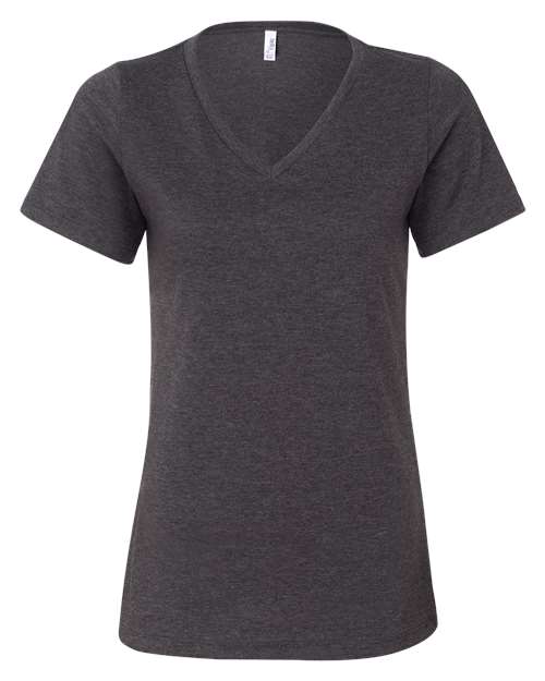 Ladies Heathered Soft Jersey Relaxed V-Neck T-shirt