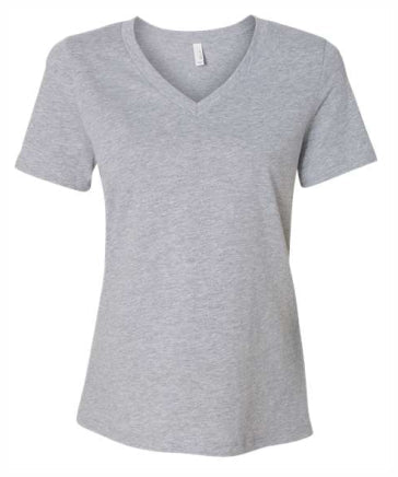 Ladies Heathered Soft Jersey Relaxed V-Neck T-shirt