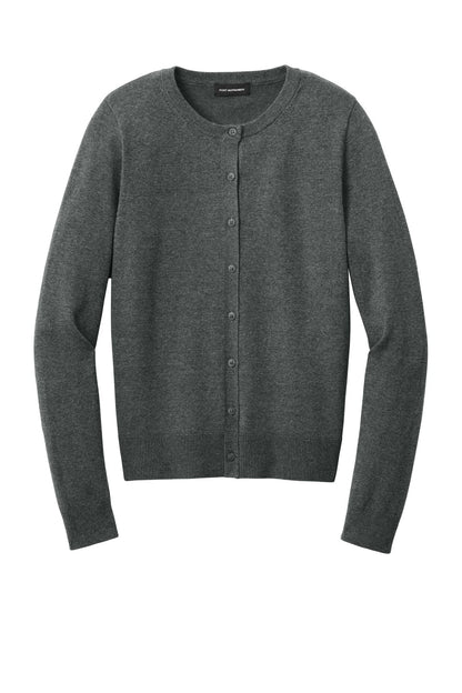 Ladies Easy Care Crewneck Cardigan Sweater
