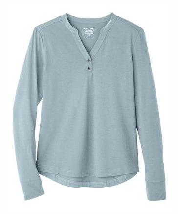 Ladies Snap-Up Stretch Performance Long Sleeve Henley